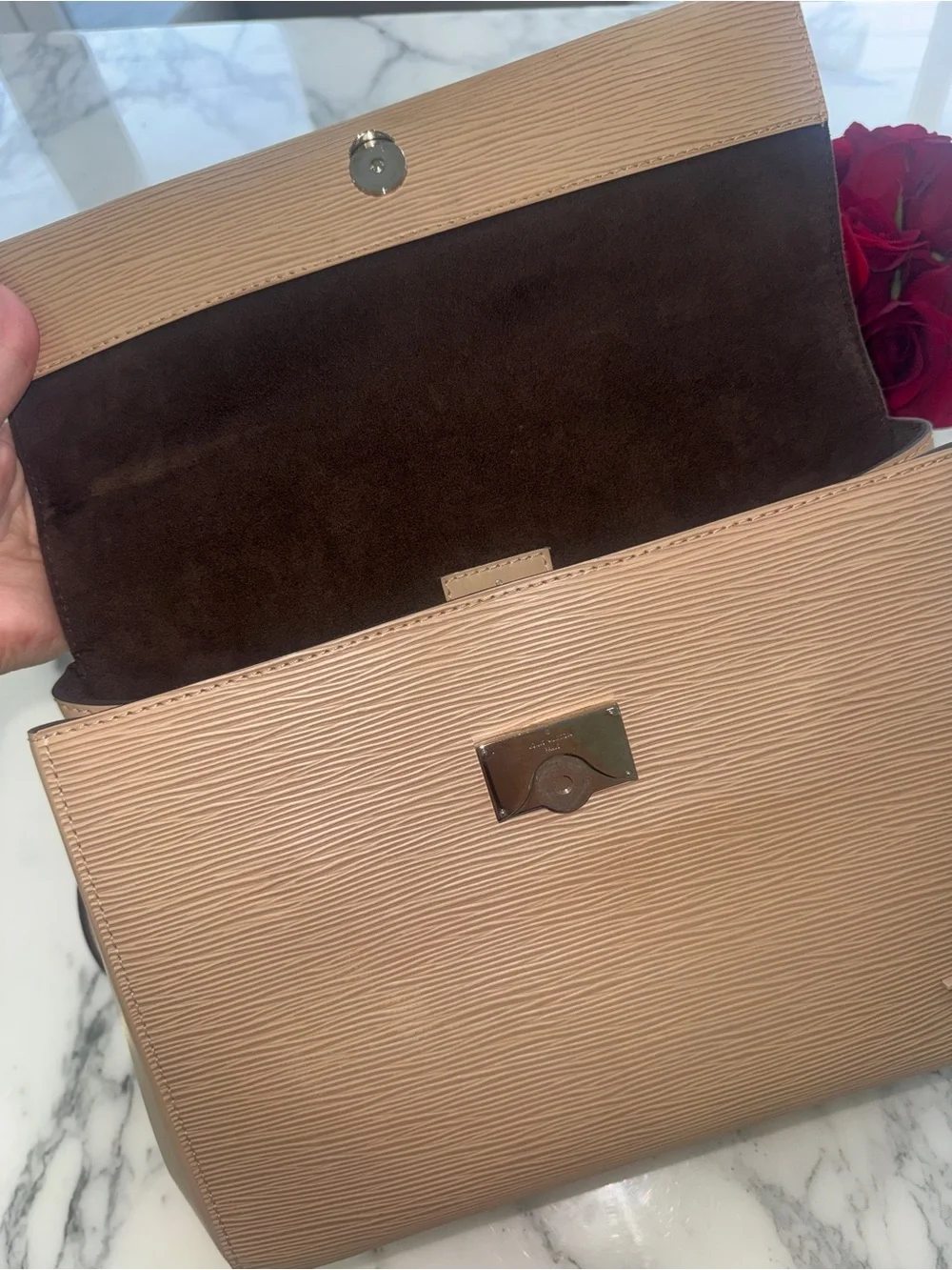 Louis Vuitton Beige Epi Leather Top Handle Satchel